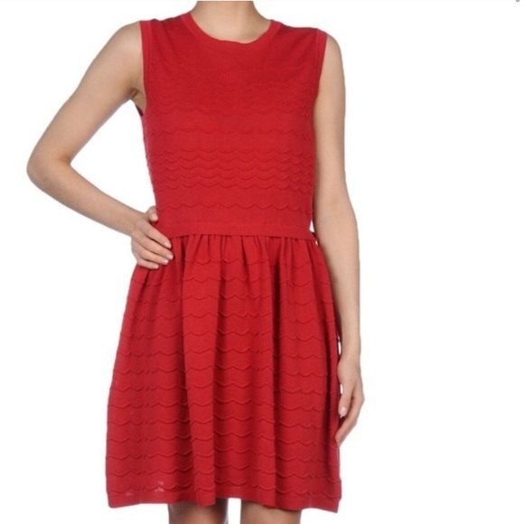 Red Valentino Designer Sophisticated Red Mini Dress Size Medium - Picture 1 of 15